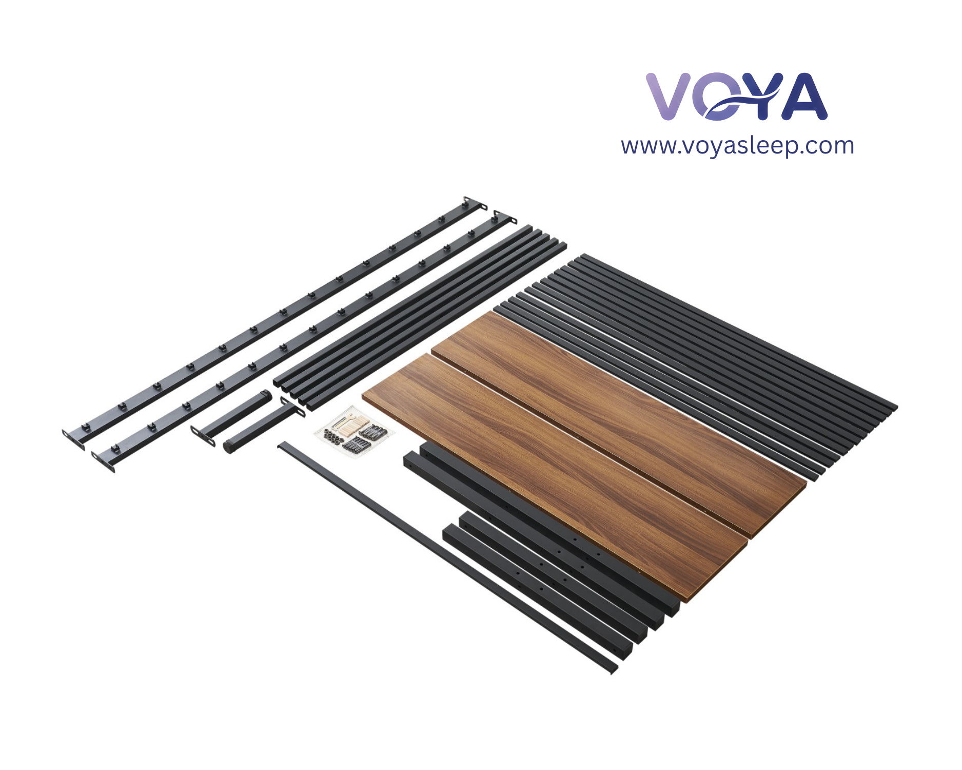 Voya Wood Metal Bed